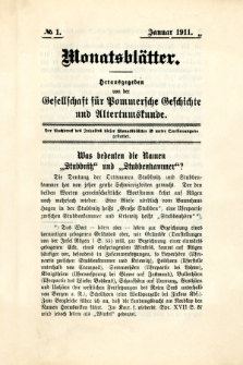 Monatsblätter Jhrg. 25, H. 1 (1911)