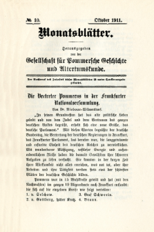 Monatsblätter Jhrg. 25, H. 10 (1911)