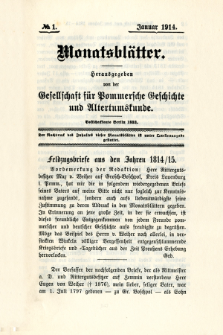 Monatsblätter Jhrg. 28, H. 1 (1914)