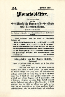 Monatsblätter Jhrg. 28, H. 2 (1914)