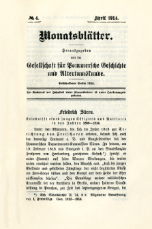 Monatsblätter Jhrg. 28, H. 4 (1914)