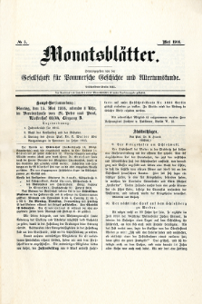 Monatsblätter Jhrg. 30, H. 5 (1916)