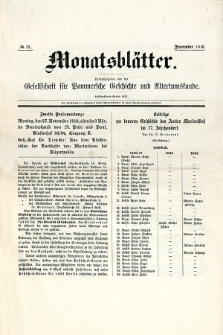 Monatsblätter Jhrg. 30, H. 11 (1916)