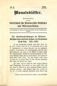 Monatsblätter Jhrg. 18, H. 9 (1904)
