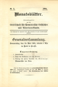 Monatsblätter Jhrg. 18, H. 5 (1904)