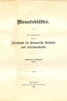 Monatsblätter Jhrg. 18, H. 1 (1904)