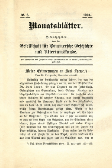 Monatsblätter Jhrg. 18, H. 6 (1904)