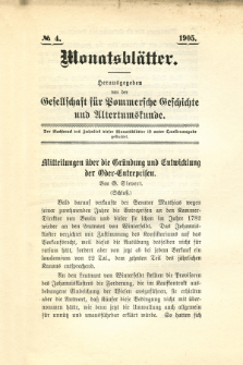 Monatsblätter Jhrg. 19, H. 4 (1905)