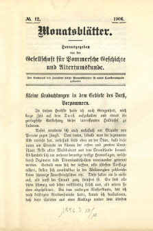 Monatsblätter Jhrg. 20, H. 12 (1906)