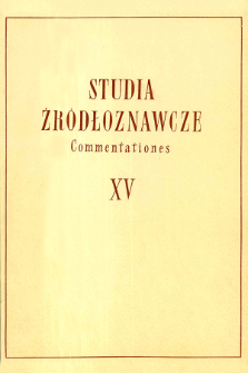 Studia Źr&oacute;dłoznawcze = Commentationes T. 15 (1970), Recenzje