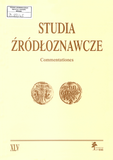 Studia Źr&oacute;dłoznawcze = Commentationes T. 45 (2007), Komunikaty