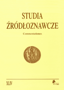 Studia Źródłoznawcze = Commentationes T. 44 (2006), Title pages, Contents