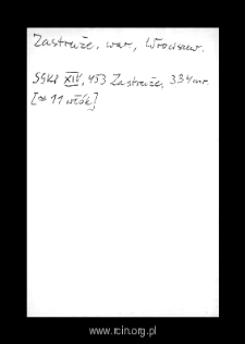 Zastruże. Files of Warka district in the Middle Ages. Files of Historico-Geographical Dictionary of Masovia in the Middle Ages