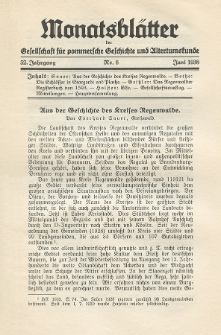 Monatsblätter Jhrg. 52, H. 6 (1938)