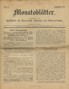 Monatsblätter Jhrg. 33, H. 12 (1919)