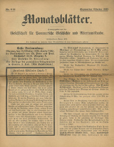 Monatsblätter Jhrg. 34, H. 9/10 (1920)