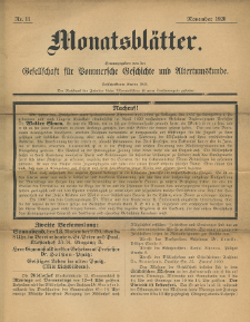 Monatsblätter Jhrg. 34, H. 11 (1920)
