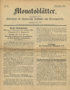 Monatsblätter Jhrg. 35, H. 11 (1921)