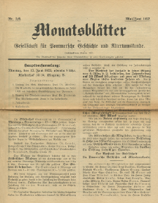 Monatsblätter Jhrg. 36, H. 5/6 (1922)