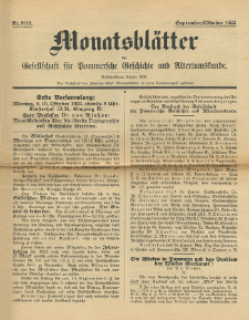 Monatsblätter Jhrg. 36, H. 9/10 (1922)