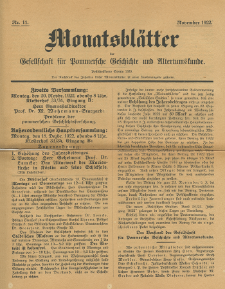 Monatsblätter Jhrg. 36, H. 11 (1922)