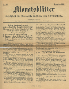 Monatsblätter Jhrg. 36, H. 12 (1922)