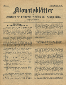 Monatsblätter Jhrg. 38, H. 7/8 (1924)