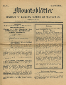 Monatsblätter Jhrg. 39, H. 4/5 (1925)