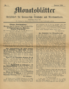 Monatsblätter Jhrg. 40, H. 1 (1926)