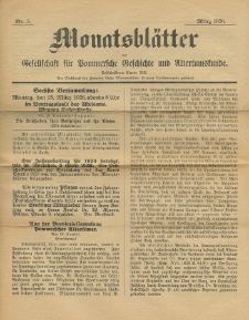 Monatsblätter Jhrg. 40, H. 3 (1926)
