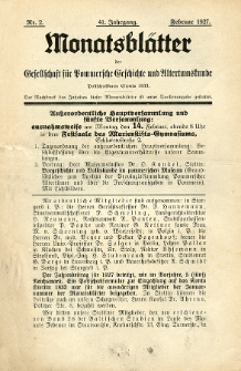 Monatsblätter Jhrg. 41, H. 2 (1927)