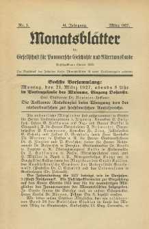 Monatsblätter Jhrg. 41, H. 3 (1927)