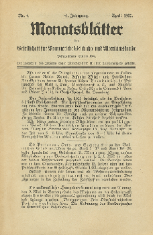 Monatsblätter Jhrg. 41, H. 4 (1927)