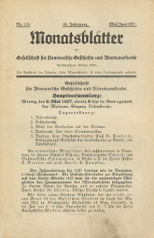 Monatsblätter Jhrg. 41, H. 5/6 (1927)