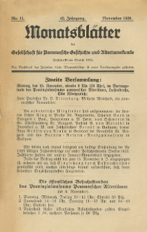 Monatsblätter Jhrg. 42, H. 11 (1928)