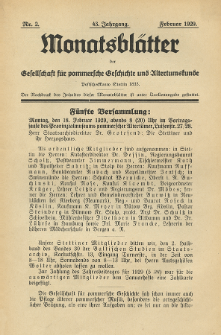 Monatsblätter Jhrg. 43, H. 2 (1929)