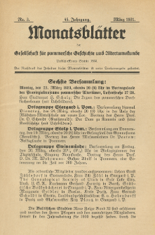 Monatsblätter Jhrg. 45, H. 3 (1931)