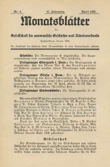 Monatsblätter Jhrg. 45, H. 4 (1931)