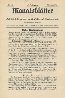 Monatsblätter Jhrg. 45, H. 10 (1931)