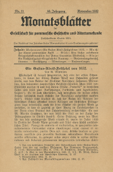 Monatsblätter Jhrg. 46, H. 11 (1932)
