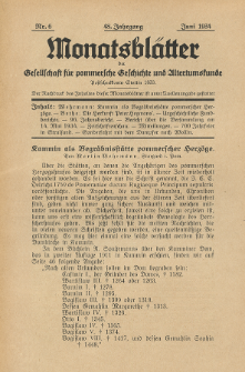 Monatsblätter Jhrg. 48, H. 6 (1934)