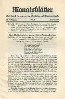 Monatsblätter Jhrg. 51, H. 4 (1937)