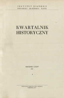 Kwartalnik Historyczny R. 74 nr 4 (1967), Title pages, Contents