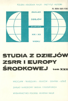 Studia z Dziejów ZSRR i Europy Środkowej. T. 22 (1986), Reviews