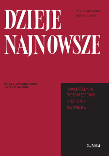 Dzieje Najnowsze : [kwartalnik poświęcony historii XX wieku] R. 46 z. 2 (2014), Title pages, Contents