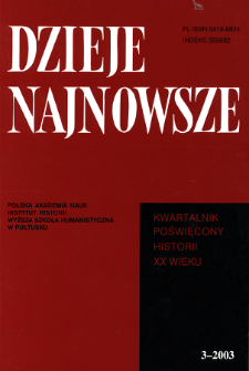 Dzieje Najnowsze : [kwartalnik poświęcony historii XX wieku] R. 35 z. 3 (2003), List do redakcji