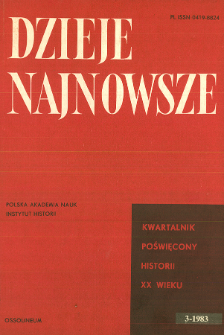 Dzieje Najnowsze : [kwartalnik poświęcony historii XX wieku] R. 15 z. 3 (1983), Title pages, Contents