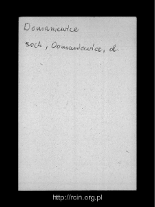 Domaniewice. Files of Sochaczew district in the Middle Ages. Files of Historico-Geographical Dictionary of Masovia in the Middle Ages