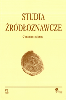 Studia Źródłoznawcze = Commentationes T. 40 (2002), Komunikaty