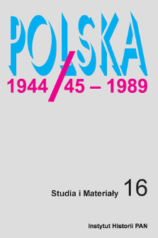 Polska 1944/45-1989 : studia i materiały 16 (2018), Strony tytułowe, Spis treści
